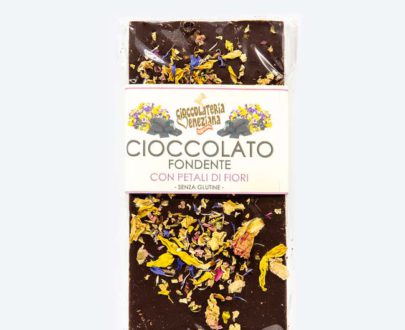 Cioccolato fondente con petali di fiori Cioccolateria Veneziana