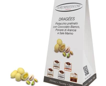 Dragées Pistacchio Cioccolato bianco Polvere di Arancia Pistocchi