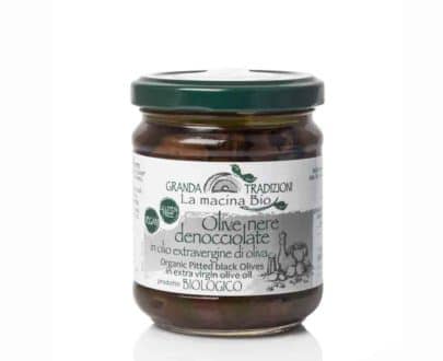 Olive nere denocciolate in olio extravergine di oliva BIO