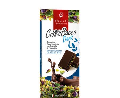 Bacco ciokkobacco-crunch-dark-cioccolato extra fondente con granella di cioccolato